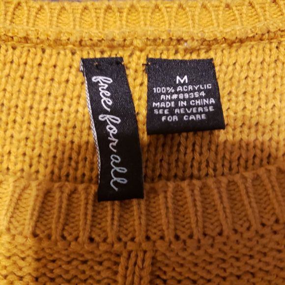 Free For All Mustard Sweater Women's Sz M - Picture 5 of 12